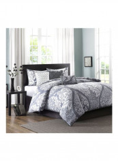 6-Piece Damask Duvet Cover Set Grey/White Queen reviews 6-Piece Damask Duvet Cover Set Grey/White Queen