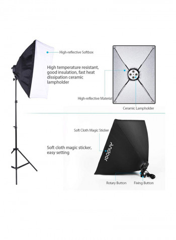 Photography Studio Lighting Tent Kit White/Black