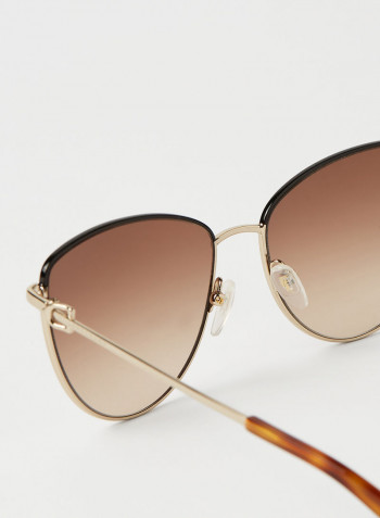 Women's Full Rim Metal Tea Cup Sunglasses - Lens Size: 58 mm