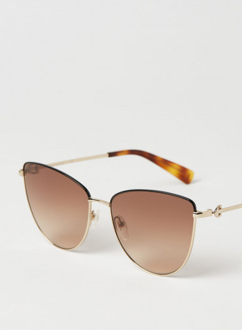 Women's Full Rim Metal Tea Cup Sunglasses - Lens Size: 58 mm