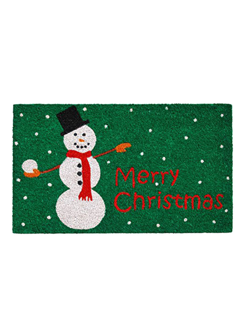 101861729 Christmas Snowman Doormat Multicolour 0.6X29X17inch