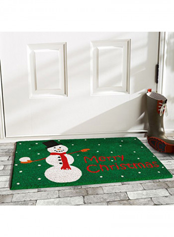 101861729 Christmas Snowman Doormat Multicolour 0.6X29X17inch