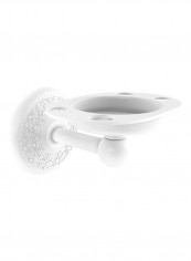Monte Carlo Tumbler And Toothbrush Holder Matte White 4.5x3.1x3.1inch