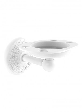 Monte Carlo Tumbler And Toothbrush Holder Matte White 4.5x3.1x3.1inch