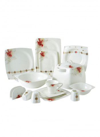 Flower 85 Piece Square Dinner Set Multicolour