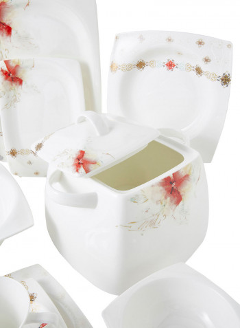 Flower 85 Piece Square Dinner Set Multicolour