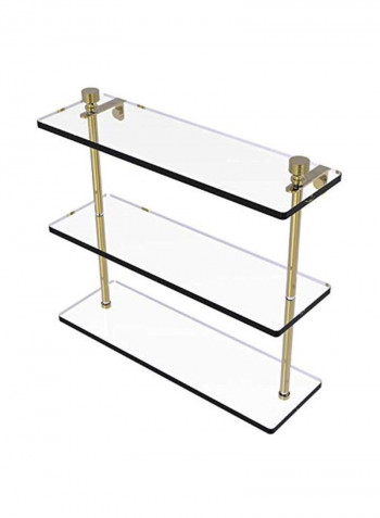 Foxtrot Collection Glass Shelf Clear/Gold 16inch