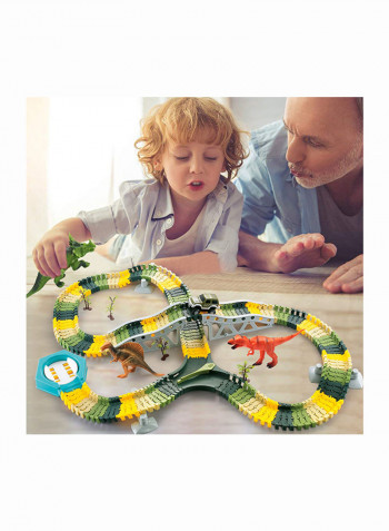 192-Piece Jurassic World Dinosaur Race Car Flexible Track Toy Set