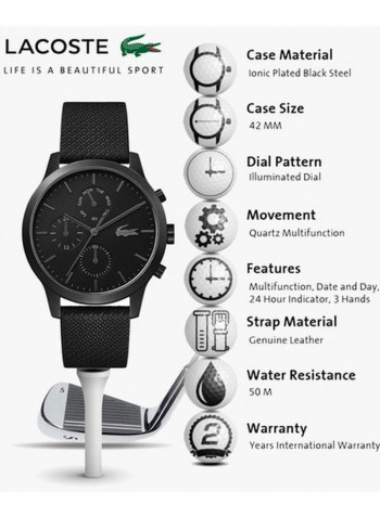 Men's Logo Leather Chronograph Watch 2010997