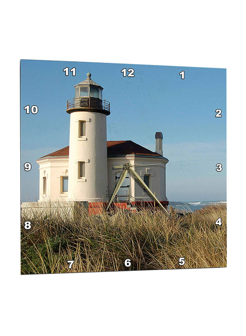 Coquille River Lighthouse Printed Wall Clock Multicolour 13 x 13inch