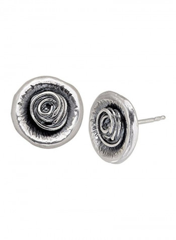 Sterling Silver Rose Garden Flower Stud Earrings