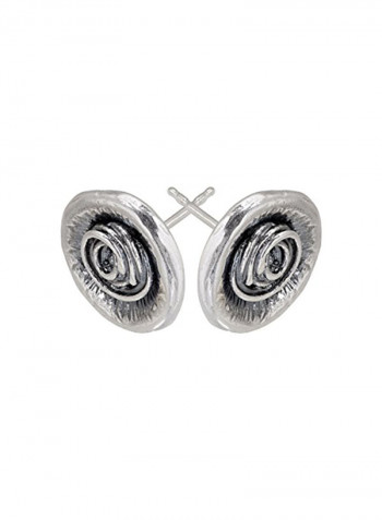 Sterling Silver Rose Garden Flower Stud Earrings