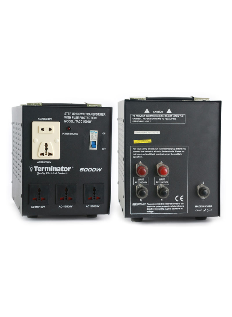 AC To AC Dual Voltage Converter Black 5000watts