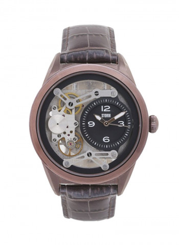 Men's Leather Band Analog Watch ST-47235/BR