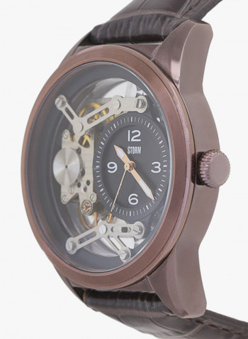 Men's Leather Band Analog Watch ST-47235/BR