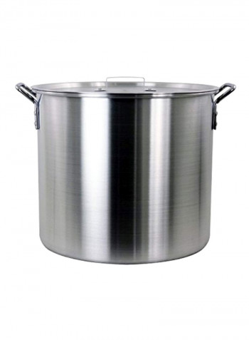 Aluminum Stock Pot With Strainer Basket Silver 15x15x13.8inch