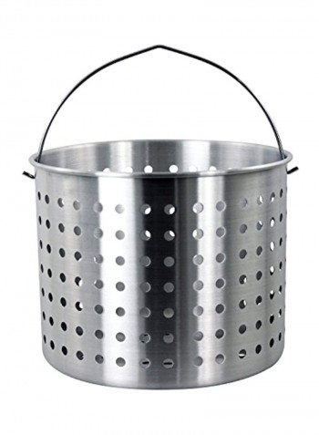 Aluminum Stock Pot With Strainer Basket Silver 15x15x13.8inch