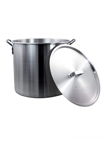Aluminum Stock Pot With Strainer Basket Silver 15x15x13.8inch