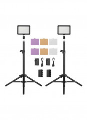 LED Video Light Kit 13.4x4.5 x9.5centimeter Black