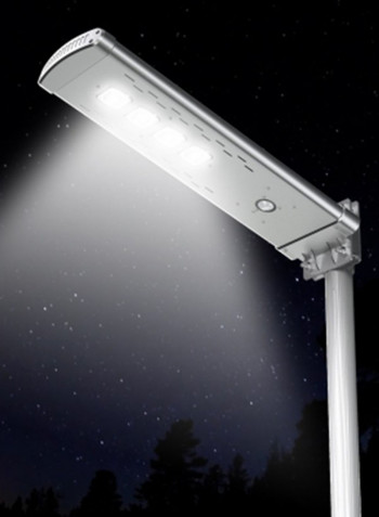 3000 Lumens (30W) Solar Garden/Street Solar Light with Remote Control Silver