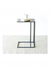 Contemporary Style Table Brown/White 45 x 35 x 70cm
