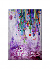 Vintage Colorful Arabic Calligraphy Canvas Painting Multicolour 60x90centimeter