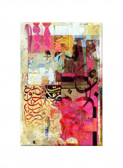 Vintage Colorful Arabic Calligraphy Canvas Painting Multicolour 60x90centimeter