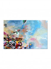 Vintage Colorful Arabic Calligraphy Canvas Painting Multicolour 90x60centimeter