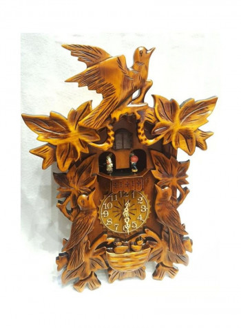 Wooden Decorative Bird Cuckoo Clock Brown/Yellow/Black 45x28x15centimeter