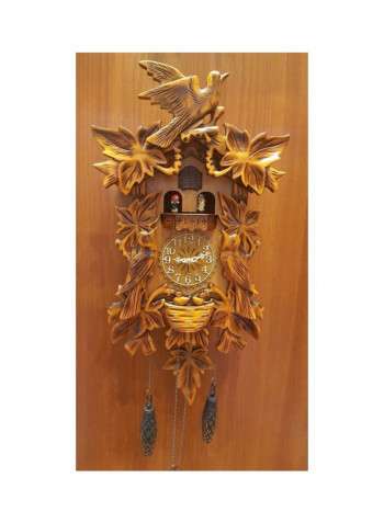 Wooden Decorative Bird Cuckoo Clock Brown/Yellow/Black 45x28x15centimeter