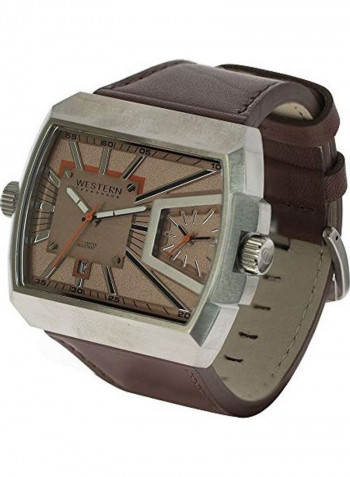 Men's Dual Time Steel Plated Analog Wrist Watch