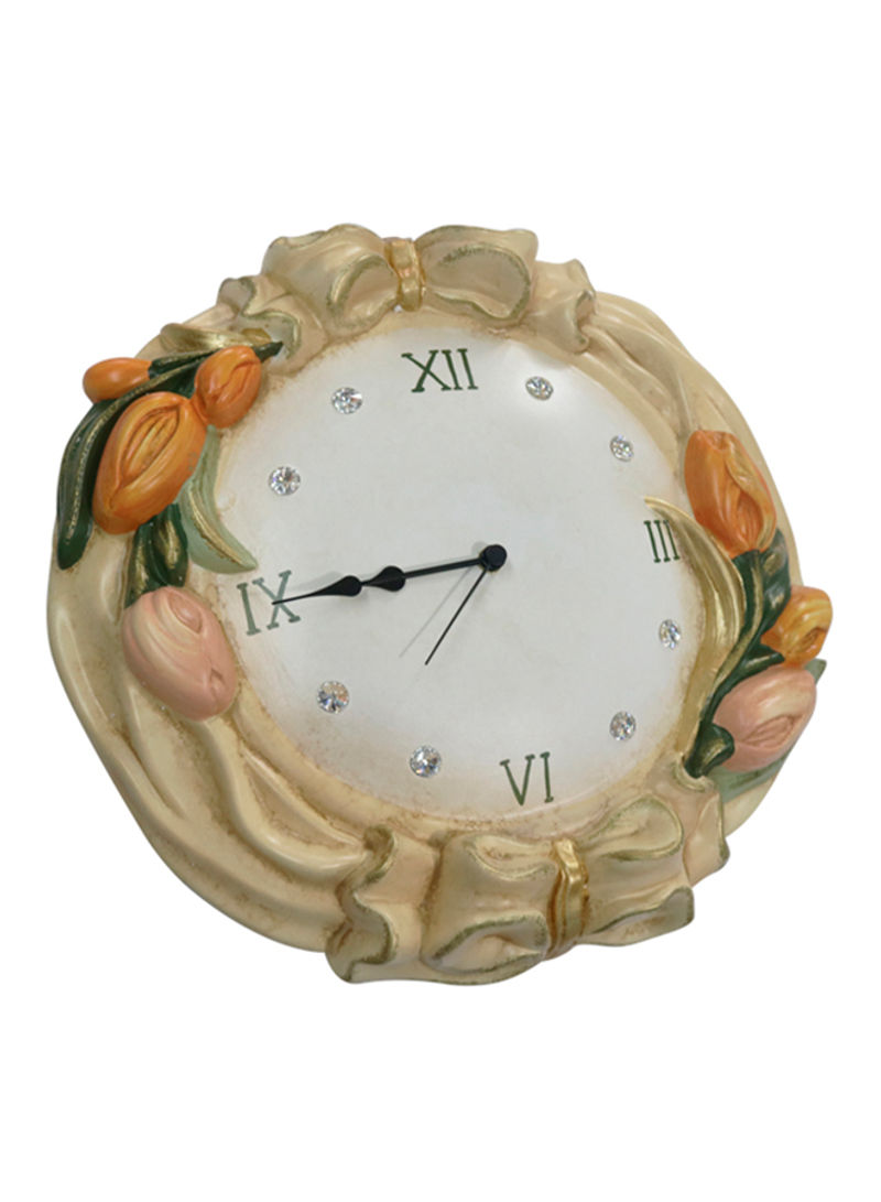 Wall Clock Beige/Orange/Pink 400X450millimeter