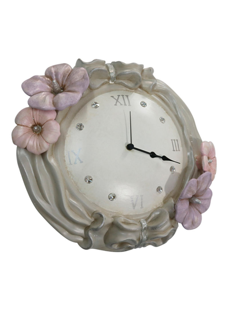 Wall Clock Cream/Pink 400x450millimeter