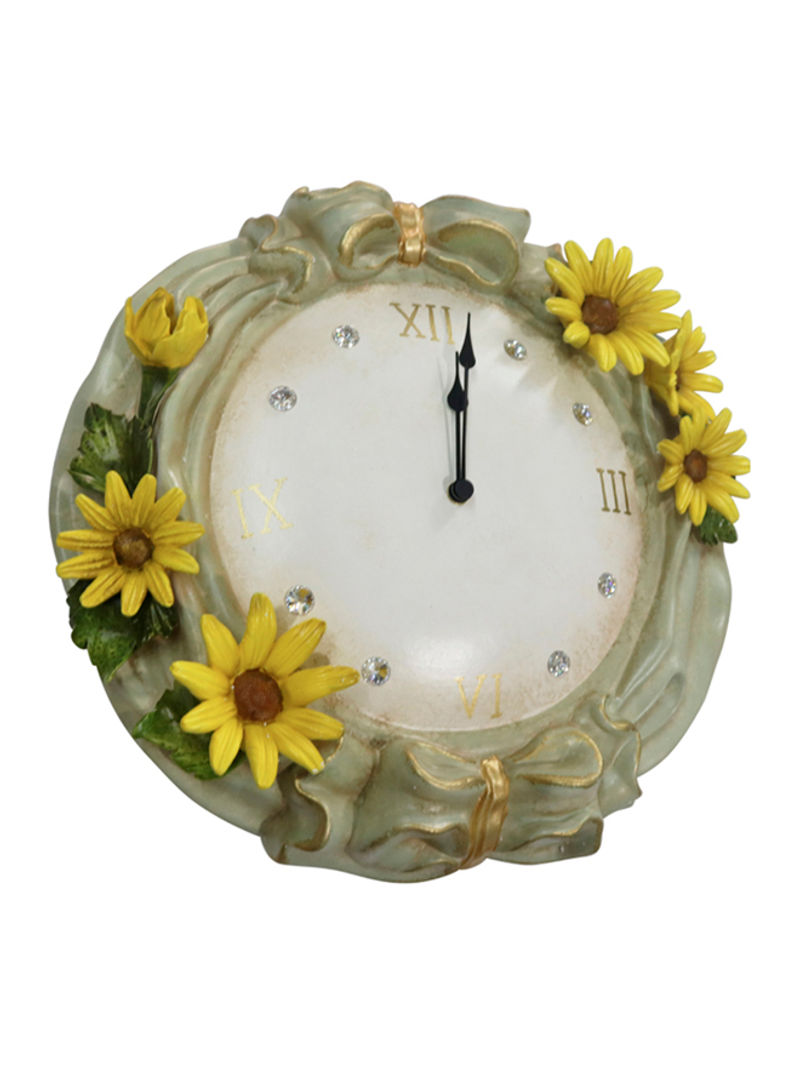 Wall Clock Cream/Yellow/Green 400x450millimeter