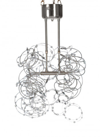 Meshly Wired Chandelier Chrome/Clear 40x90centimeter