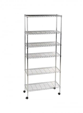 6-Tier Shelf Storage Unit Silver 76x35.5x182.8centimeter