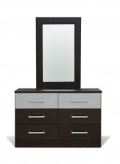 Miami Dresser With Mirror Brown/White 121x183x46centimeter