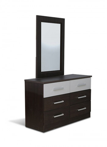 Miami Dresser With Mirror Brown/White 121x183x46centimeter