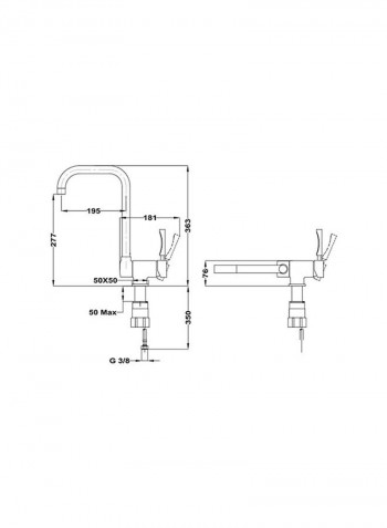 Mtp 984 Under Window Sink Mixer With Swivel Spout Chrome 1cm