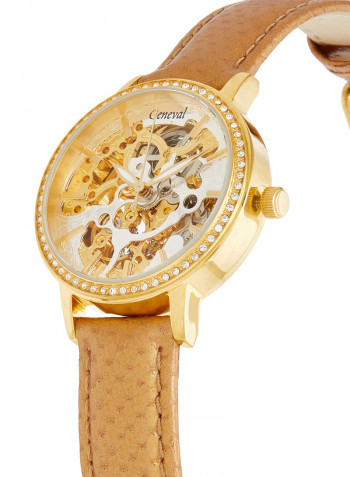 Women's Leather Analog Watch GLAS1712GWG