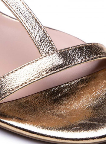Casual Flat Sandals Gold/Beige