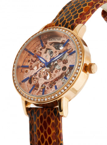 Women's Leather Analog Watch GLAS1712RRLO