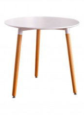 Mdf Round Table White/Brown 80x75x80centimeter