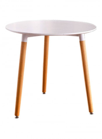 Mdf Round Table White/Brown 80x75x80centimeter