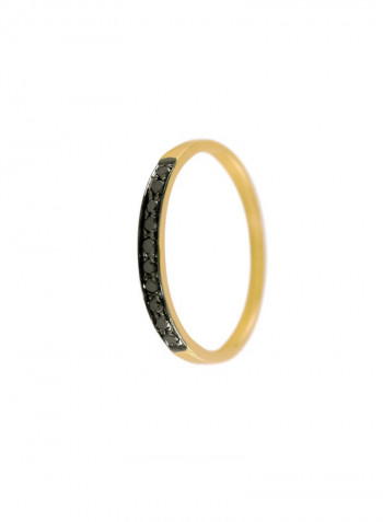 18K Solid Black And Yellow Gold 0.10Cts Genuine Black Diamonds Eternity Band Ring
