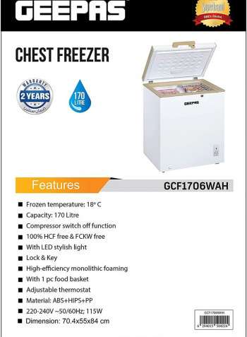 Chest Freezer 170L 170 l 115 W GCF1706WAH White