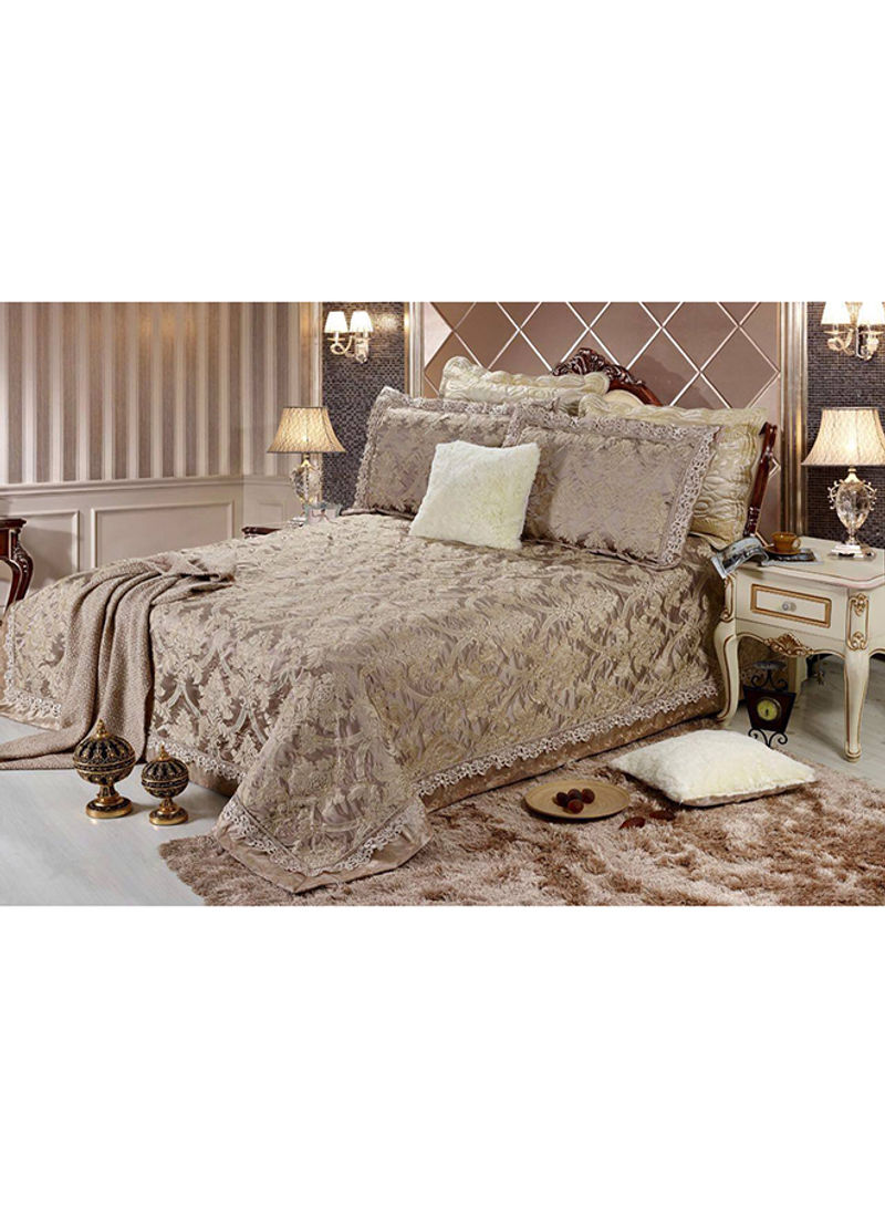 3-Piece SEB Bedspread Set Brown 230x250 cm