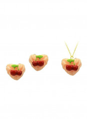 2-Piece 18 Karat Yellow Gold Heart Shape Jewellery Set