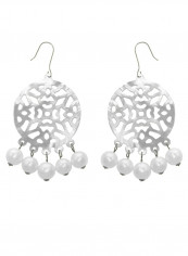 18 Karat Gold Mother Of Pearl Chandelier Earrings