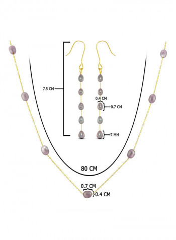 18 Karat Gold Pearls 2 Piece Jewellery Set